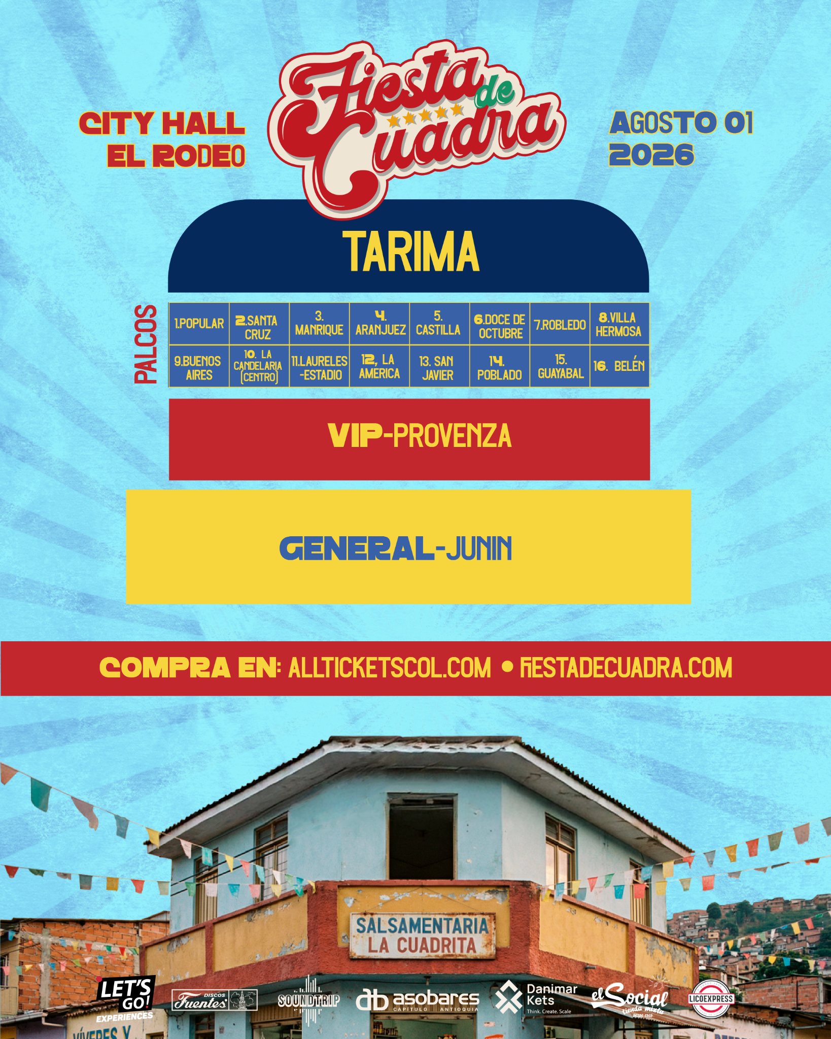 Localidades Fiesta de Cuadra Medellín 2026