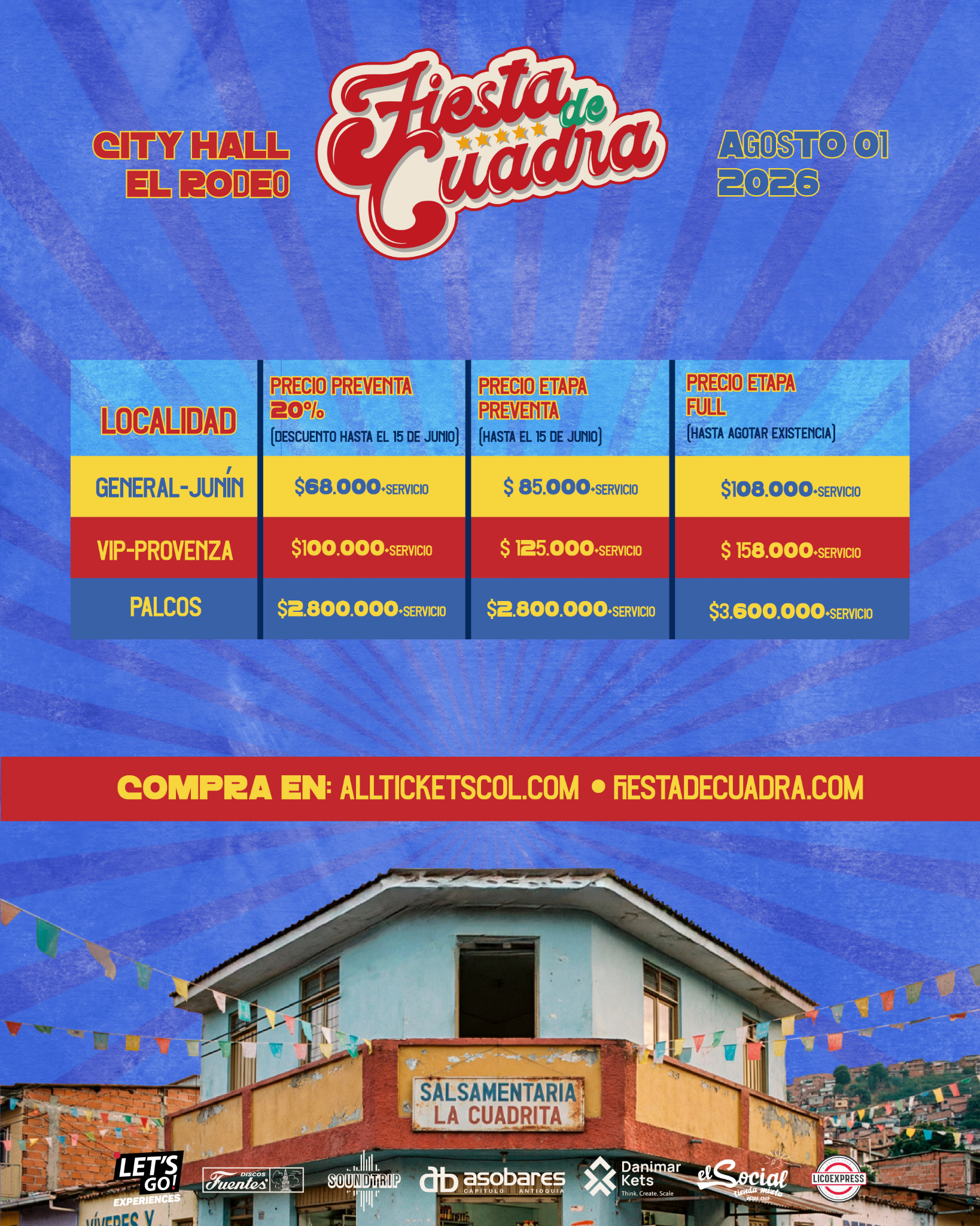 Mapa y localidades Fiesta de Cuadra Medellín
